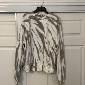 Good American sweatshirt. White and olive green